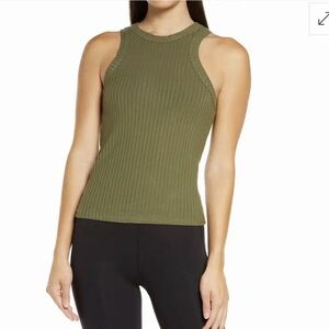 FP Movement by Free People Olive Ribbed Take Everywhere Tank Top Cargo
